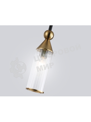 Светильник Ambrella light LH55251 BK/BS/CL черный/латунь/прозрачный E14 max 40W D65*1500
