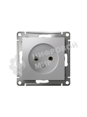 Механизм розетки 1-м СП AtlasDesign без заземл. 16А алюм. SchE ATN000341