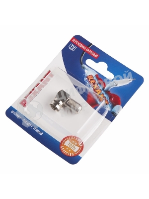 Переходник антенный Rexant (штекер F - гнездо F), угловой, (1шт.)