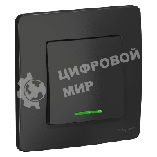 Выключатель 1-кл. СП Blanca (сх.1) 10А 250 В с подсветкой антрацит SchE BLNVS010116