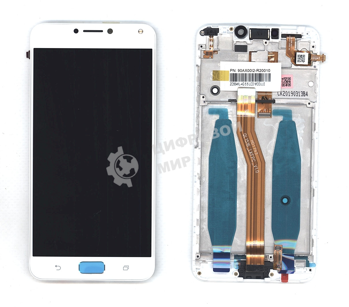 Дисплей для Asus ZenFone 4 Max ZC554KL белый с рамкой