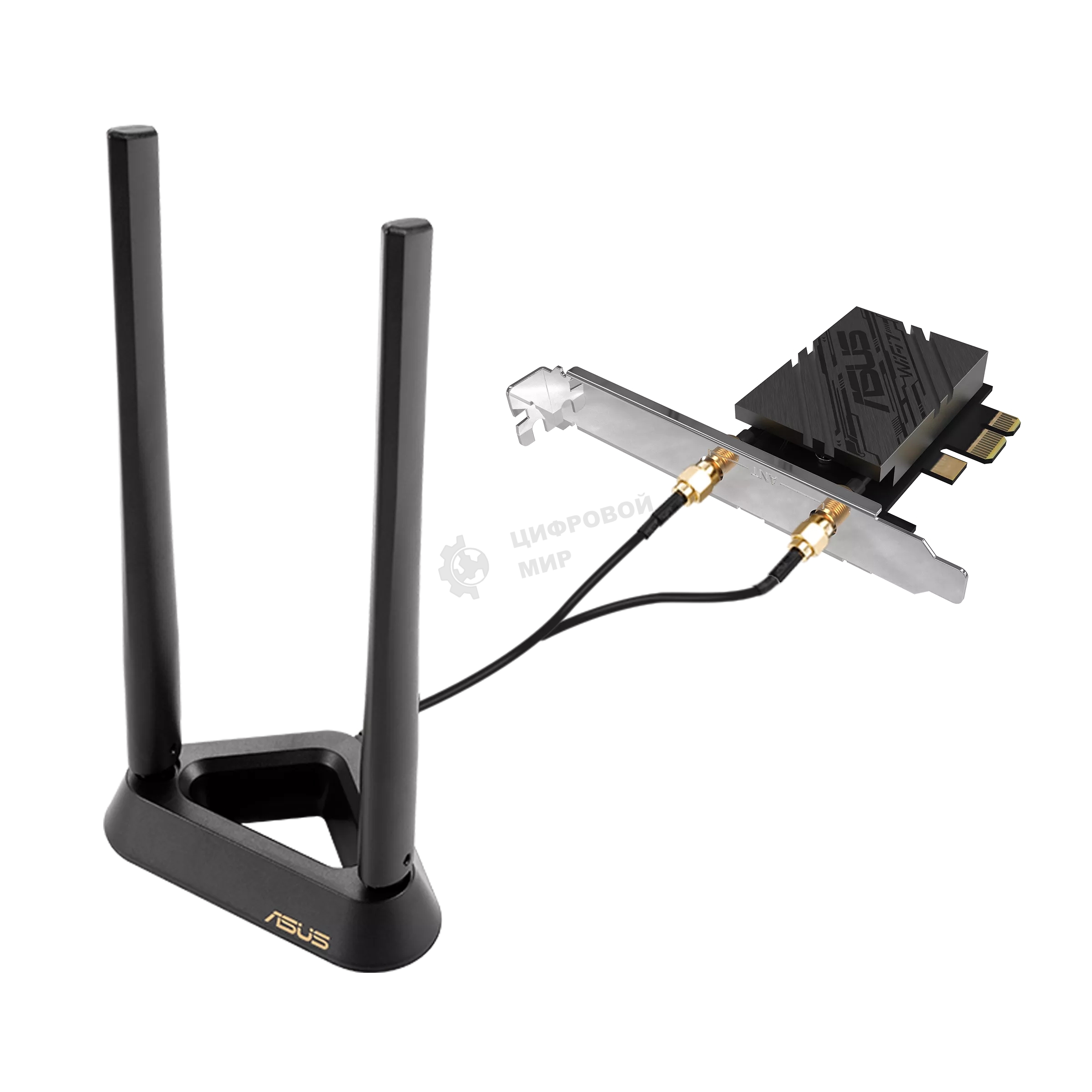 Сетевой адаптер Wi-Fi + Bluetooth Asus PCE-BE92BT BE9400 PCI Express (ант.внеш.несъем.) 2ант.