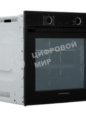 Встраиваемый духовой шкаф Kuppersberg HF 609 B, High-Tech, объем 80 л, 10 режимов работы, телескопические направляющие, цифровой таймер, 2 стекла в дверце, утапливаемые переключатели, энергоэффективность А, черный