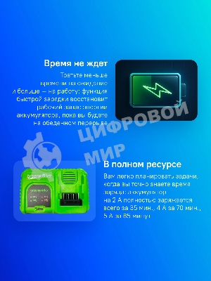 Быстрое зарядное устройство GreenWorks G40UC5, 40V, 5А(2945107)