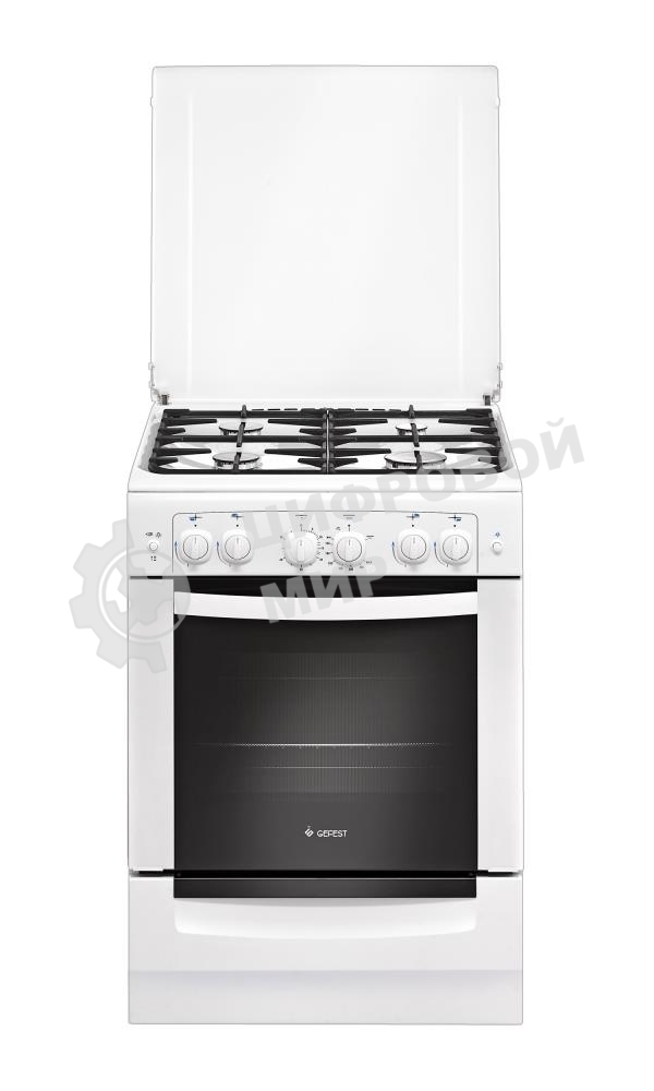 Плита газовая Gefest ПГ 6100-02 белый, конфорок 4 шт, духовка 52 л, 60 см x 85 см x 60 см