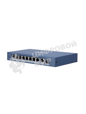 Коммутатор Hikvision DS-3E0510P-E 9G 1SFP 8PoE+ 110W неуправляемый