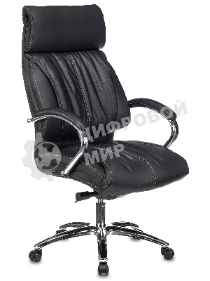 Кресло Бюрократ T-9904NSL черный, кожа, подголовник