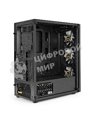 Компьютерный корпус Miditower ExeGate EVO-8227-NPX600 (ATX, БП 600NPX с вент. 12см, 2*USB+1*USB 3.0+HD Audio, черный, 3 вент. RGb, закаленное стекло)