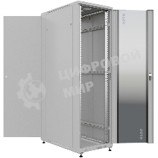 Шкаф серверный NTSS Премиум (NTSS-R42U80100GS) напольный 42U 800x1000 мм пер. дв. стекл. металл 900 кг серый IP20 сталь