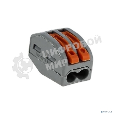 Строительно-монтажная клемма СМК 222-412 с рычагом 2 отверстия 0,08-2,5 мм2 EKF PROxima