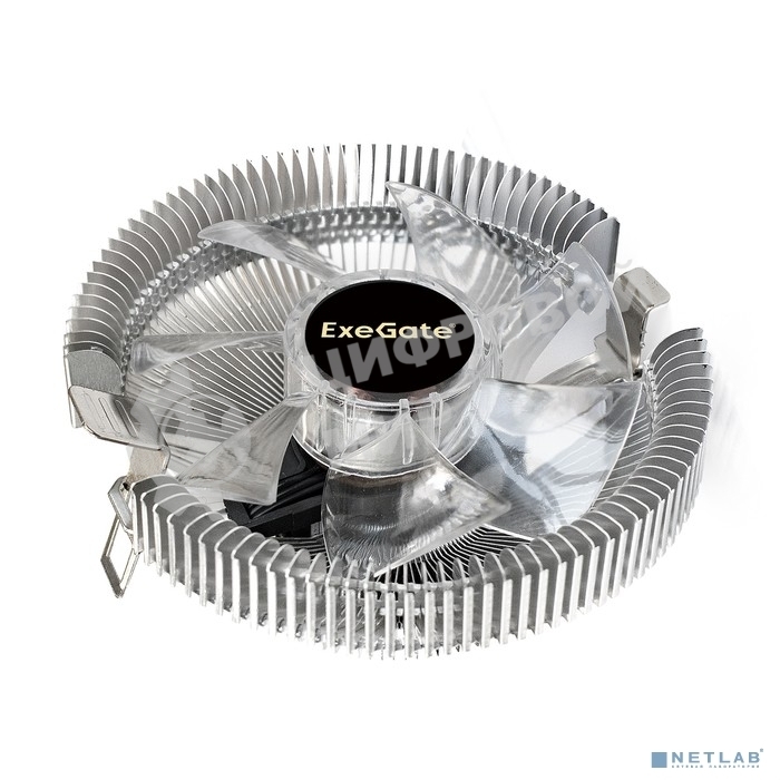 Кулер для процессора ExeGate Wizard EE91-RED серебристый, 90 мм, алюминий, 2200 об/мин, 22 дБ, 3 pin, 75 Вт, 50 мм