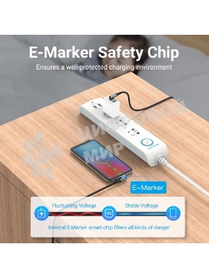 Кабель Vention USB 2.0 CM/CM угловой - 1м. Серый 5А PD100W