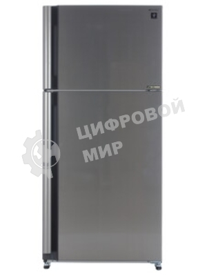 Холодильник Sharp SJXE55PMSL серебристый двухкамерный 388/148л морозилка сверху, No Frost
