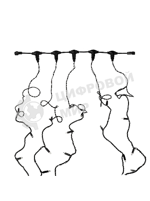 Гирлянда Neon-night LED ClipLight 24V, 5 нитей по 20 метров, цвет диодов синий, Flashing (белый)