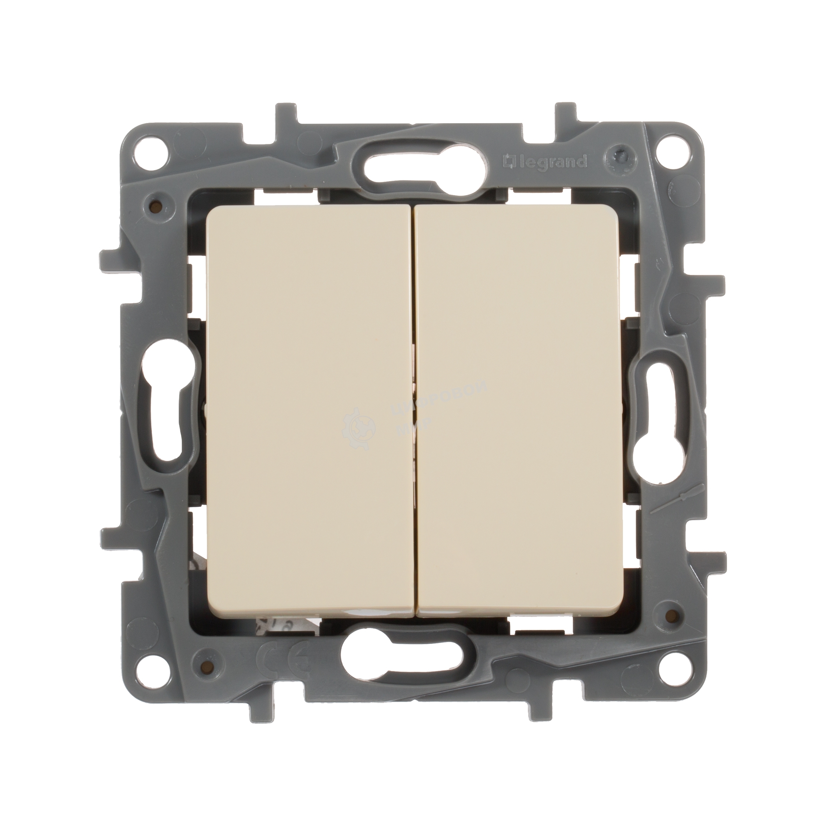 Механизм выключателя 2-кл. СП Etika 10АX безвинт. зажимы сл. кость Legrand 672302