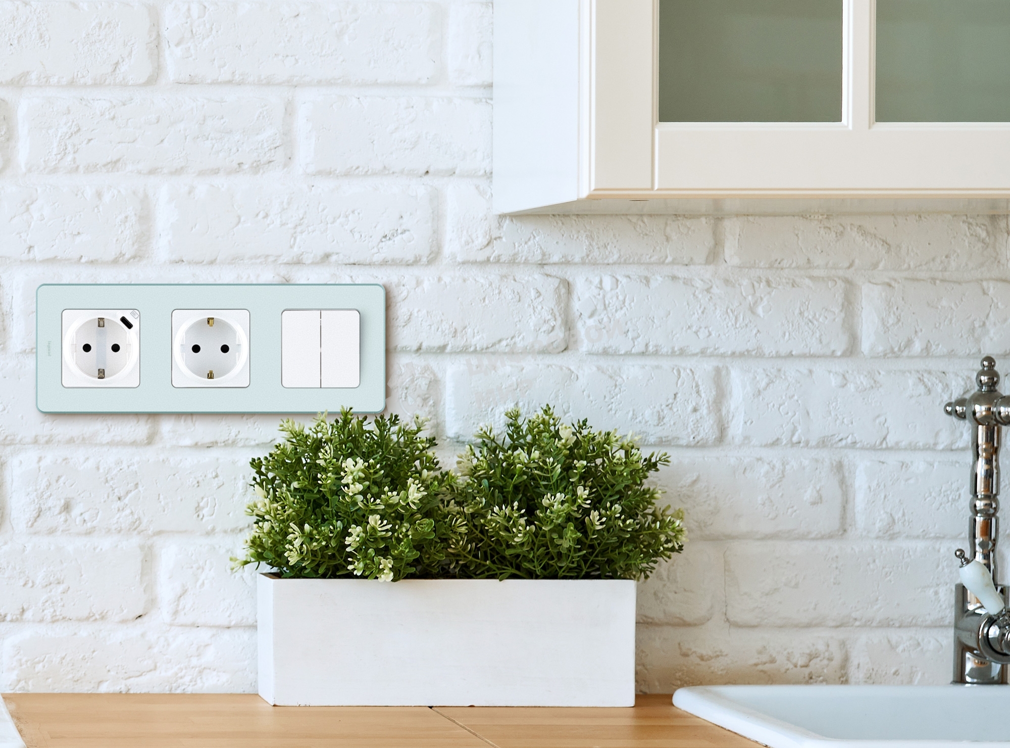 Рамка 3 поста мятный Inspiria