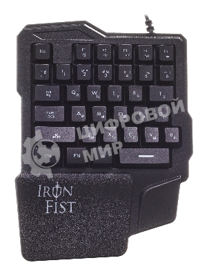 Игровой блок Oklick 701G IRON FIST черный USB for gamer LED (подставка для запястий)