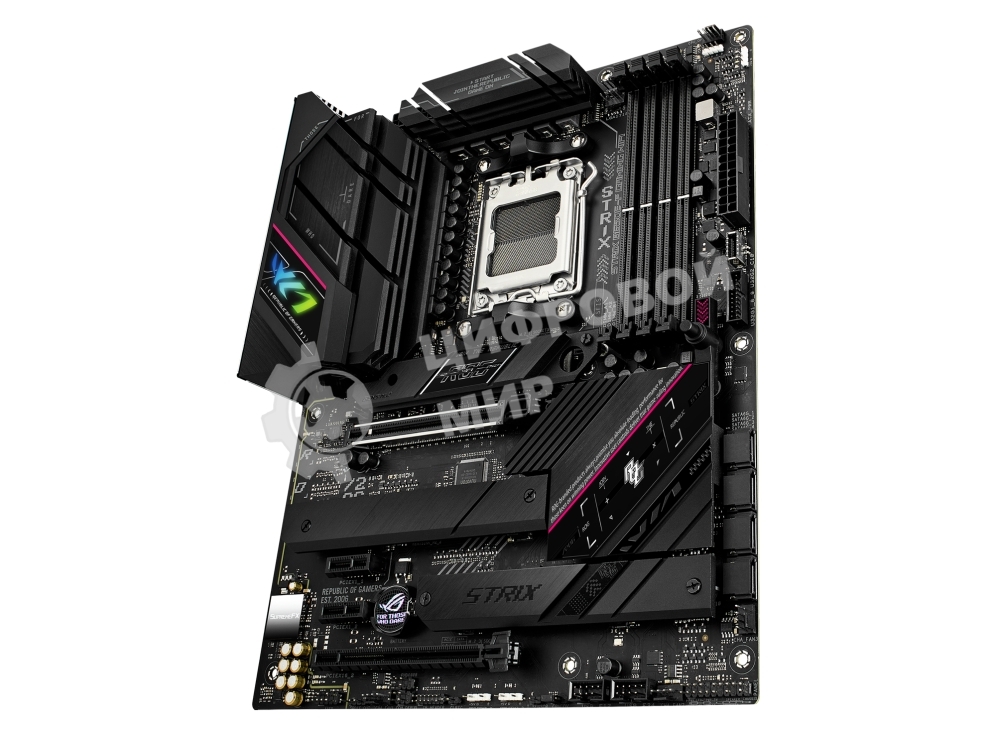 Материнская плата ASUS ROG STRIX B650E-F GAMING WIFI, AM5, AMD B650, 4xDDR5, 4xSATA, 3xM.2, 1xPCI-E 5.0 x16, 1xPCI-E 4.0 x4, 2xPCI-E x1, 1xHDMI, 1xDP, 1x 2.5Gb LAN, 4xUSB-A 2.0, 4xUSB-A 3.2 Gen 1, 2xUSB-A 3.2 Gen 2, 1xUSB-C 3.2 Gen 2, 1xUSB-C 3.2 Gen 2x2,