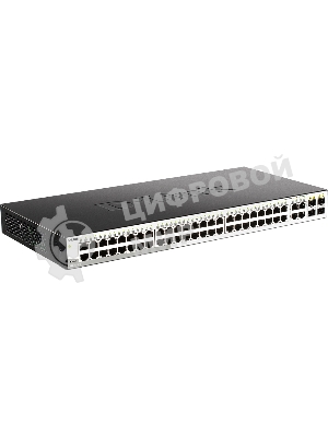 Коммутатор настраиваемый D-Link DGS-1210-52/F3A WebSmart с 48 портами 10/100/1000Base-T и 4 комбо-портами 100/1000Base-T/SFP