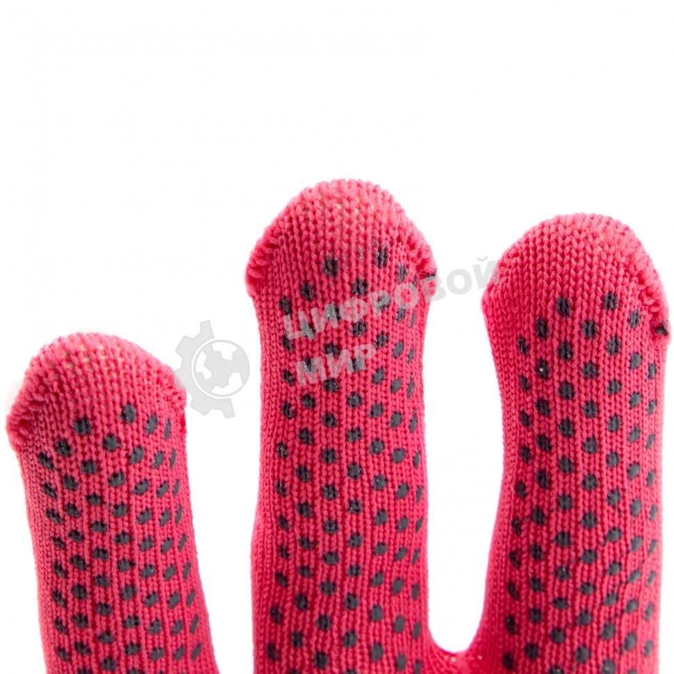 Перчатки из синтетической нити, ПВХ точка, 13 класс, 