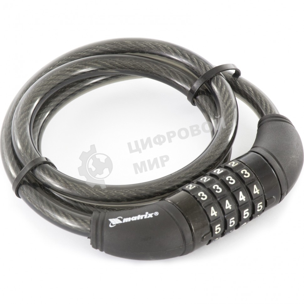 Замок тросовый универсальный с кодовым механизмом Matrix 10х950 мм