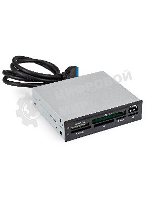 Кард-ридер ExeGate CR-611U3/черный/SD/SDHC/SDXC/MMC/microSD/T-Flash/CF/MS/MS micro/XD/USB 3.0/металл/пластик