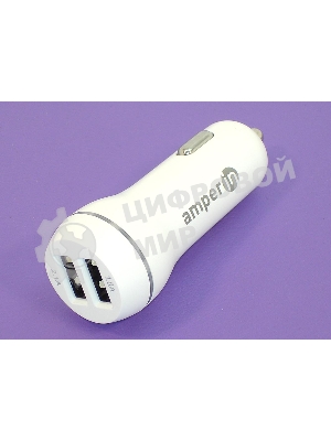 Автомобильное зарядное устройство AMPERIN CCW2USB USB 1 DC 5V/2.1A USB 2 5V/1A белый