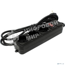 Сетевой фильтр ExeGate EX221176RUS SP-3-1.8B (3 розетки, 1.8м, евровилка, черный)