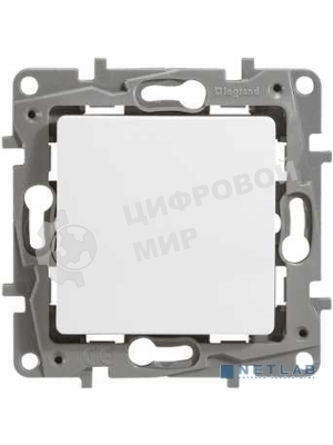 Механизм выключателя 1-кл. СП Etika 10АX с подсветкой/индикацией безвинт. зажимы бел. Legrand 672203