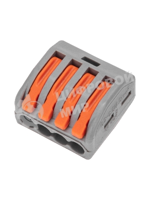 Универсальная клемма Rexant СМК 222-414, 4-проводная серый 0,08-2,5/4 мм² (50 шт/уп)