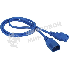 Кабель Lanmaster LAN-PP13/14-0.5-BL C13-С14 проводник.:3x0.75мм2 0.5м 220В 10А (упак.:1шт) синий