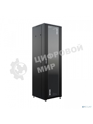 Шкаф коммутационный NTSS Премиум (NTSS-R42U6060GS-BL) напольный 42U 600x600мм пер.дв.стекл металл 900кг черный 510мм 86кг 1987мм IP20 сталь