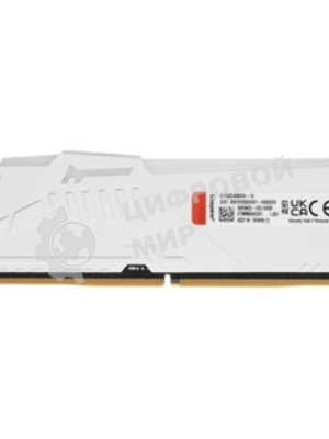 Оперативная память Kingston Fury Beast, DDR5, 16Gb (1x16GB), 5200MHz, CL40, DIMM, с радиатором, RGB, белый