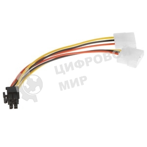 Кабель питания Cablexpert CC-PSU-63-15CM, Molex/PCIe 6pin, 15 см, пакет