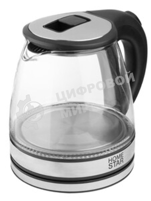 Чайник электрический Homestar HS-1052 1,2 л, стекло/пластик черный