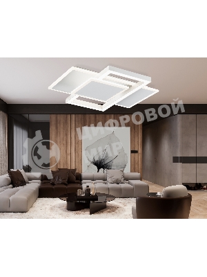 Потолочный светодиодный светильник Ambrella light FA1021/3 WH белый 50W 3000K-6400K 380*345*75 (ПДУ ИК)