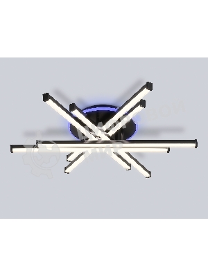 Потолочный светодиодный светильник Ambrella light FL6272 BK черный 76W 3000K-6400K+RGB 700*615*135 (ПДУ ИК)