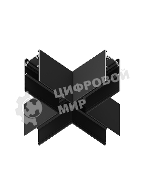 GL3376 BK черный коннектор X-образный для накладного шинопровода 170*170*53.7