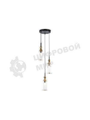 Светильник Ambrella light LH55252/3 BK/BS/CL черный/латунь/прозрачный E14*3 max 40W D230*1200