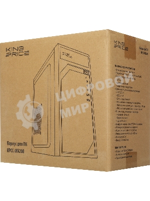 Компьютерный корпус KingPrice KPCC-MN208 черный без БП mATX 1x80мм 2x120мм 2xUSB 2.0 audio