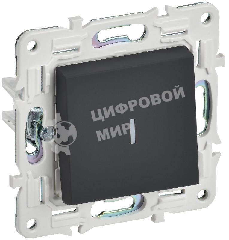 Выключатель 1-кл. SKANDY 10А SK-V07G с индикацией графит IEK SK-V10-1-10-K53