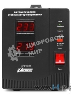 Стабилизатор напряжения Powerman AVS 1500D черный (220В±8% 1500ВА,12А,КПД 98%,циф. индикация вх./вых.)