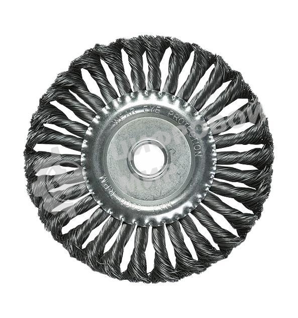 Щетка Matrix для УШМ 175 мм, посадка 22,2 мм, плоская, крученая металлическая проволока