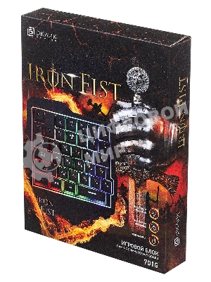 Игровой блок Oklick 701G IRON FIST черный USB for gamer LED (подставка для запястий)