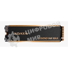 Накопитель SSD ADATA LEGEND 960 MAX, 4Tb, M.2 2280, PCIe 4.0 x4, NVMe, R/W 7400/6800, с радиатором