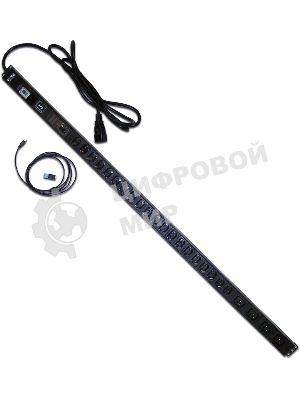 Вертикальный блок розеток, 4xC19+20xC13, 250V/32A, с мониторингом по RS-485, шнур 3 м, вилка IEC309