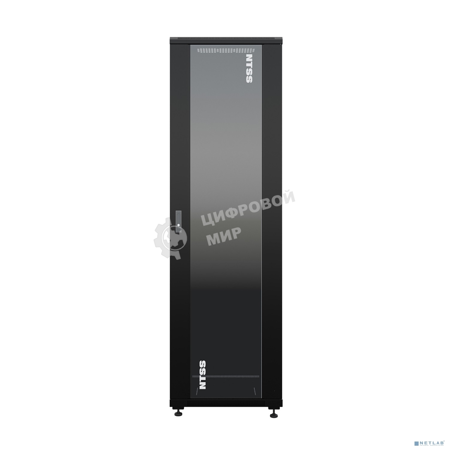 Шкаф коммутационный NTSS Премиум (NTSS-R42U6060GS-BL) напольный 42U 600x600мм пер.дв.стекл металл 900кг черный 510мм 86кг 1987мм IP20 сталь