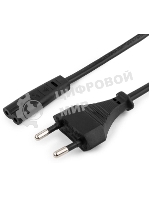 Кабель питания Cablexpert PC-184/2-1.5M черный (1.5м, CEE 7/16-C7, 2х0.5мм2, 2.5А) (PC-184/2-1.5M)
