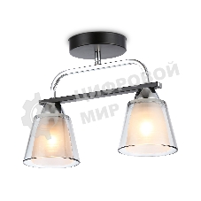 Светильник Ambrella light TR303231/2 BK/CH/SM/FR черный/хром/дымчатый/белый матовый E27*2 max 60W 340*120*250