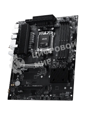 Материнская плата MSI PRO B850-S EVO WIFI, AM5, AMD B850, 4xDDR5 (до 256 ГБ), 4xSATA, 3xM.2 (1xPCIe 5.0, 2xPCIe 4.0), 1xPCIe 5.0 x16, 1xPCIe 4.0 x16, 1xHDMI, 1xDP, 1x5Gb LAN, Wi-Fi 7, Bluetooth 5.4, 1xUSB-C 10Gbps, 2xUSB-A 10Gbps, 2xUSB-A 5Gbps, 4xUSB-A 2.0, 3x3.5 мм, 7.1, чёрный, ATX